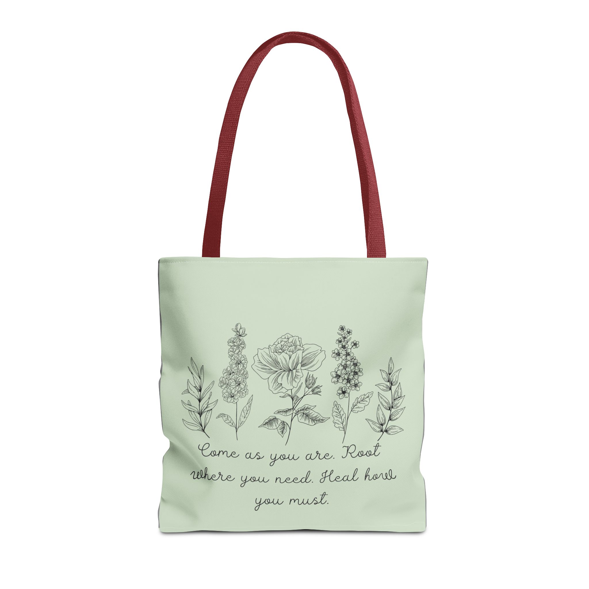 Floral Healing Tote Bag - "Come as you are" Inspirational Design
